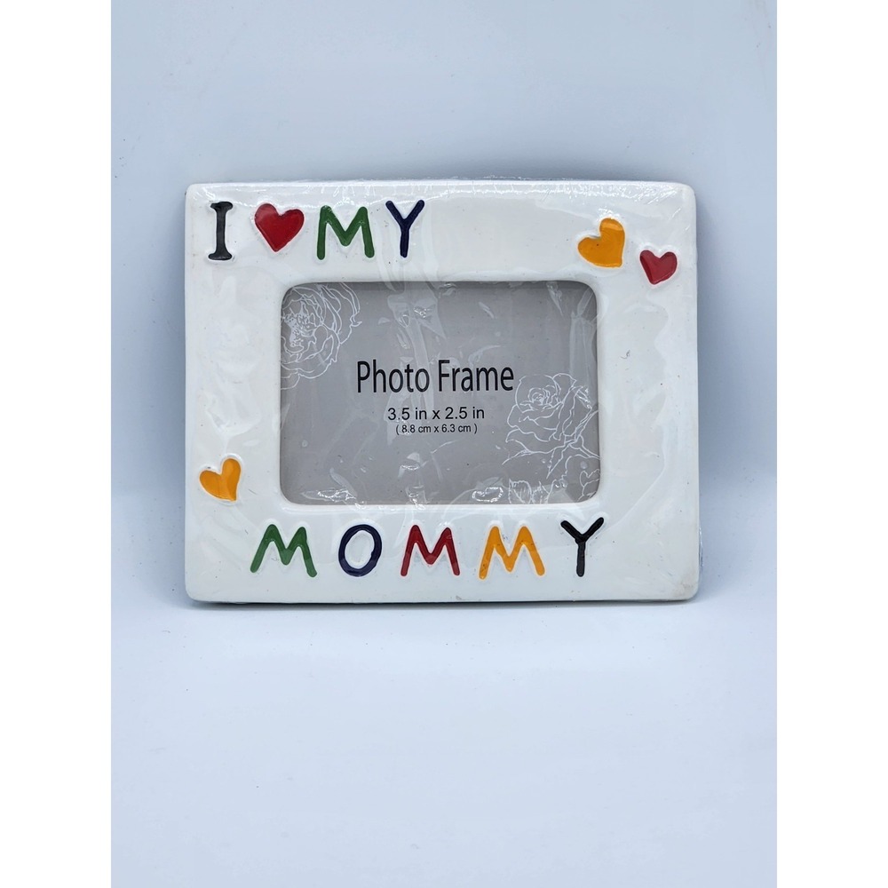 Vtg Fetco 90's I Love My Mommy Ceramic Picture Frame 3.5x5" New Old Stock